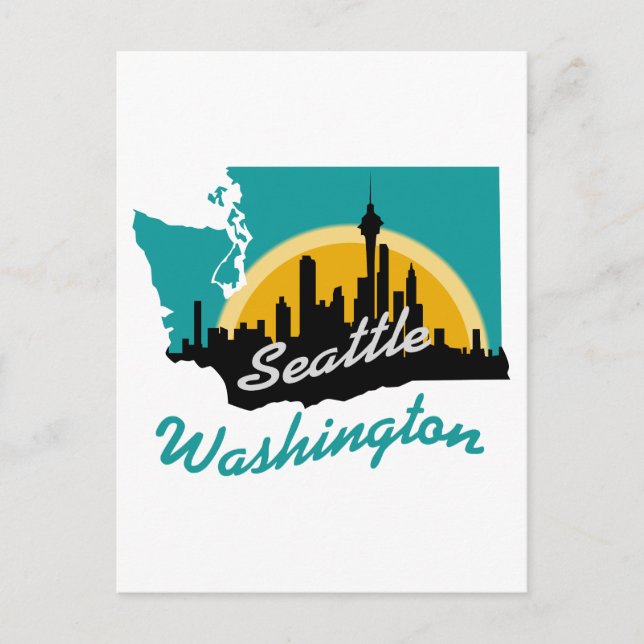 Seattle Washington Postkarte (Vorderseite)