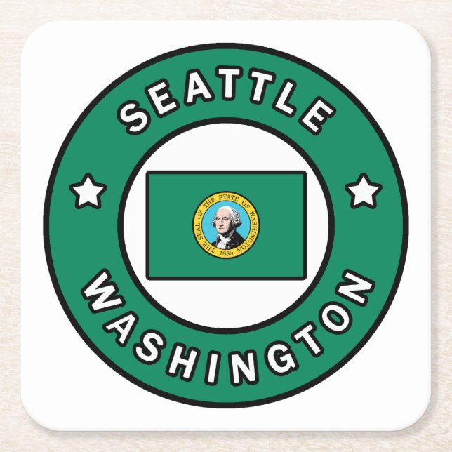 Seattle Washington Rechteckiger Pappuntersetzer (Vorderseite)