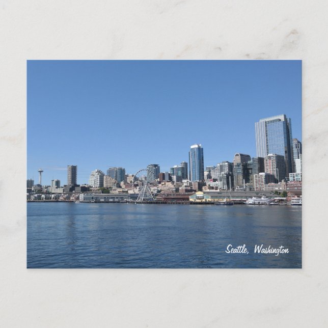 Seattle Washington Skyline Postcard Postkarte (Vorderseite)