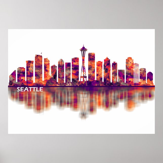 Seattle Washington Skyline Poster (Vorne)