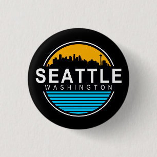 Seattle Washington Skyline Schlüsselanhänger Button