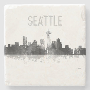 SEATTLE WASHINGTON SKYLINE - Stein trinkt Steinuntersetzer