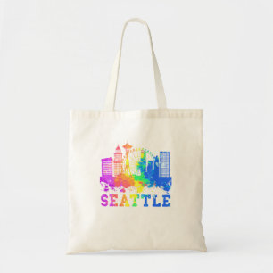 Seattle Washington Skyline Watercolor Souvenir Sea Tragetasche