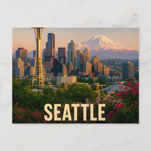 Seattle Washington Smaragd-Stadt Reise-Geschenk Postkarte