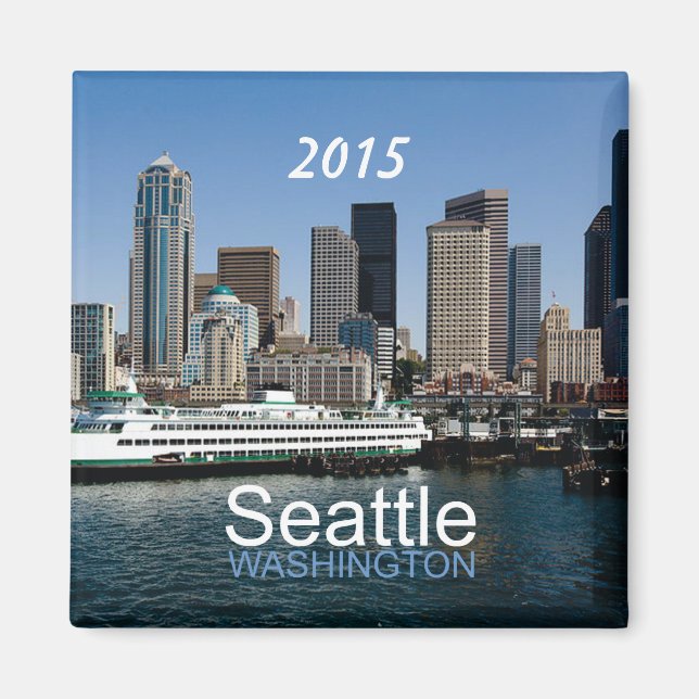 Seattle Washington Souvenir Magnet Change Year (Vorne)