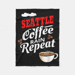 Seattle Washington Staat Coffee Drinker Rain Fleecedecke