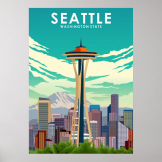Seattle Washington Staat United Staaten Travel Poster
