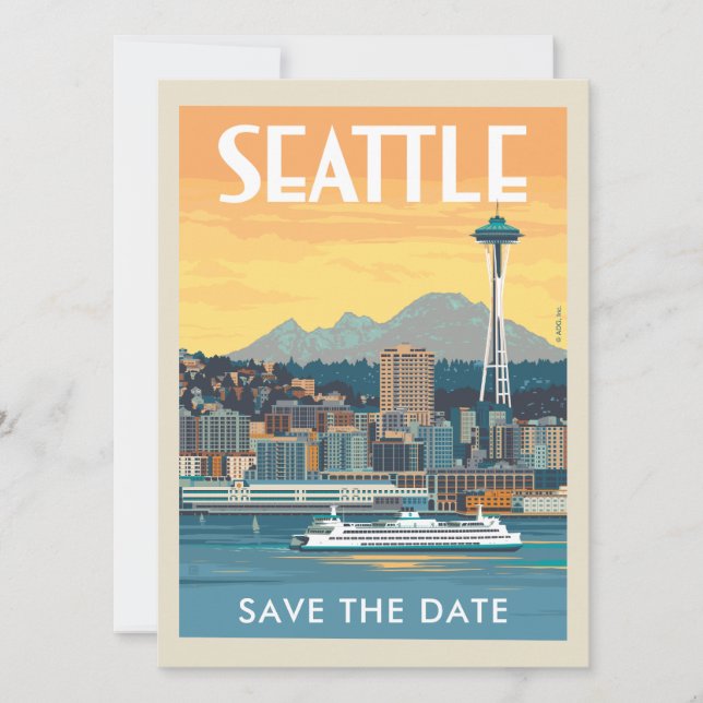 Seattle, Washington | Termin vormerken Save The Date (Vorderseite)