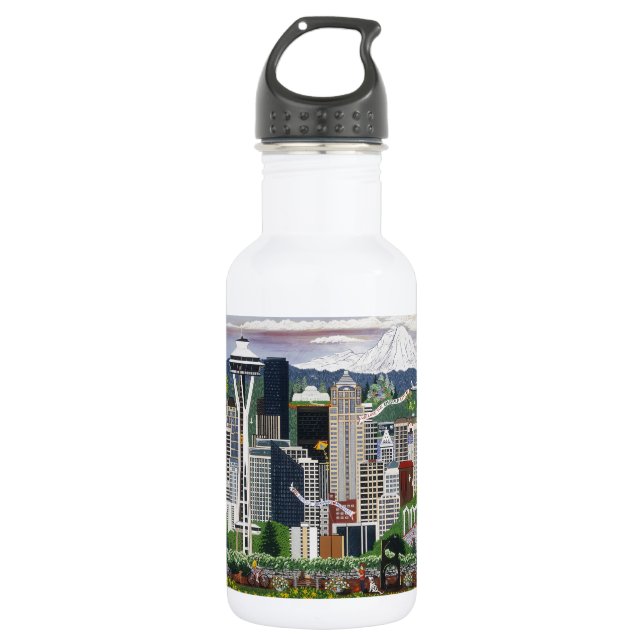 Seattle Washington Trinkflasche (Vorderseite)