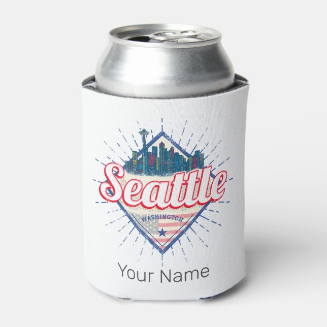 Seattle Washington United Staaten City Skyline USA Dosenkühler (Kanne Vorderseite)