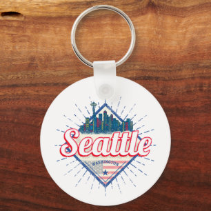 Seattle Washington United Staaten City Skyline USA Schlüsselanhänger
