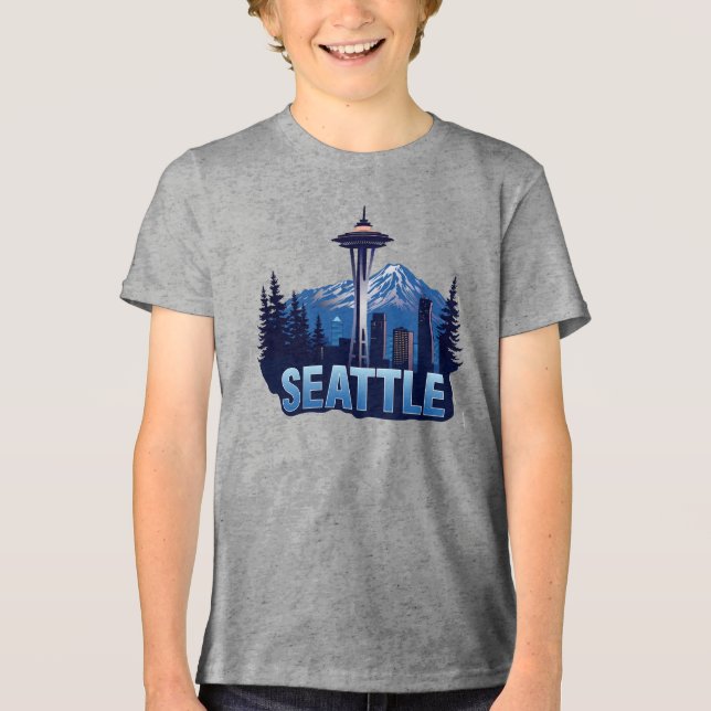 Seattle Washington United States of America Tri-Blend Shirt (Vorderseite)