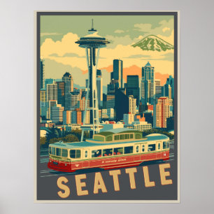 Seattle, Washington Vintag Poster