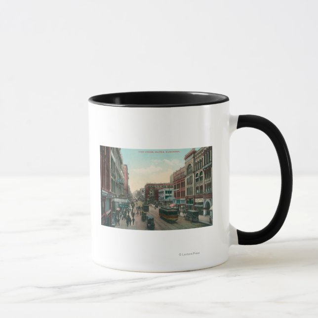 Seattle, WashingtonAerial View of First Avenue Tasse (Rechts)