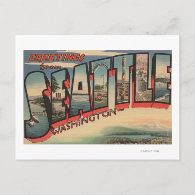 Seattle, WashingtonLarge Letter Scenes 2 Postkarte (Vorderseite)
