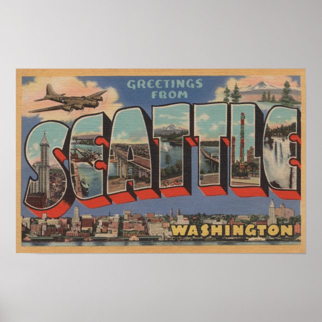 Seattle, WashingtonLarge Letter Scenes Poster (Vorne)