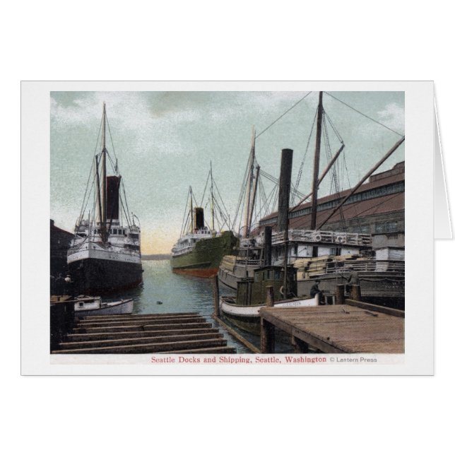 Seattle, WashingtonView of the Dock and Ships (Vorderseite (Horizontal))