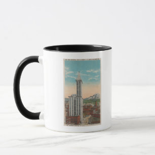 Seattle, WASmith Turm-Ansicht u. der Mount Rainier Tasse