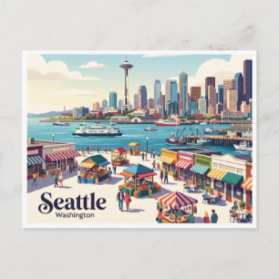 Seattle Waterfront Washington Postkarte