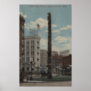 Seattle, WATotem Pole am Pioneer Platz Poster