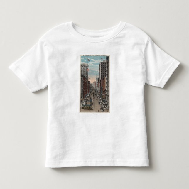 Seattle, WAView von 2. Allee von Yesler Kleinkind T-shirt (Vorderseite)