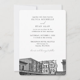 Seattle Wedding Custom Pikes Place Foto Einladung