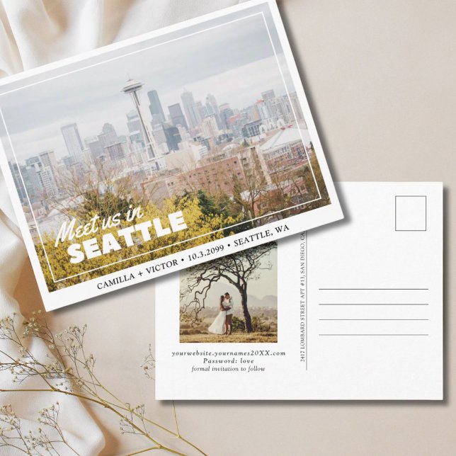Seattle Wedding Enregistrer la date Carte postale (Seattle Wedding Save the Date)