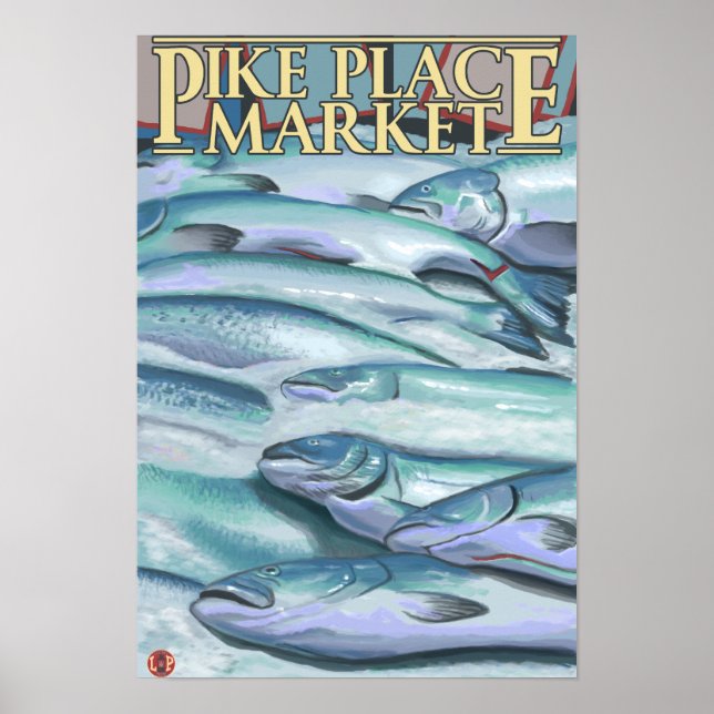SeattleFish on Ice am Pike Place Markt Poster (Vorne)