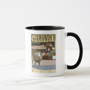 SeattleFish Wurf und Bronze-Schwein an Pike-Platz Tasse