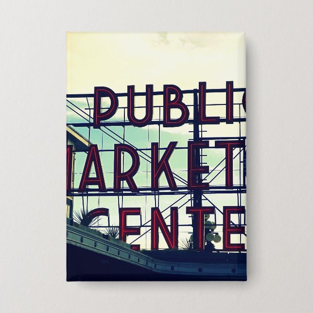 Seattles Pikes Place Market Button (Vorderseite)