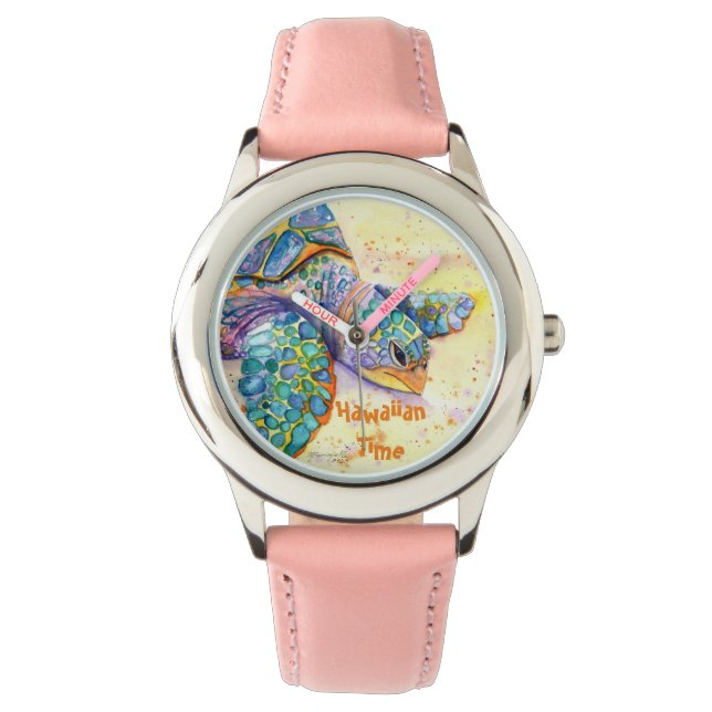 SeaTurtle am Strand Armbanduhr (Vorderseite)
