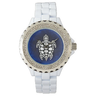 SEATURTLE. DREHEN SCHWARZ UND WEISS. ARMBANDUHR