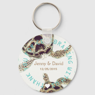 Seaturtle Liebe-personalisierte Gastgeschenk Schlüsselanhänger