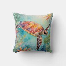 Seaturtle Watercolor Tropical Coastal Meereswelt