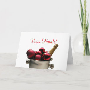 seau carte de noël italien avec champagne