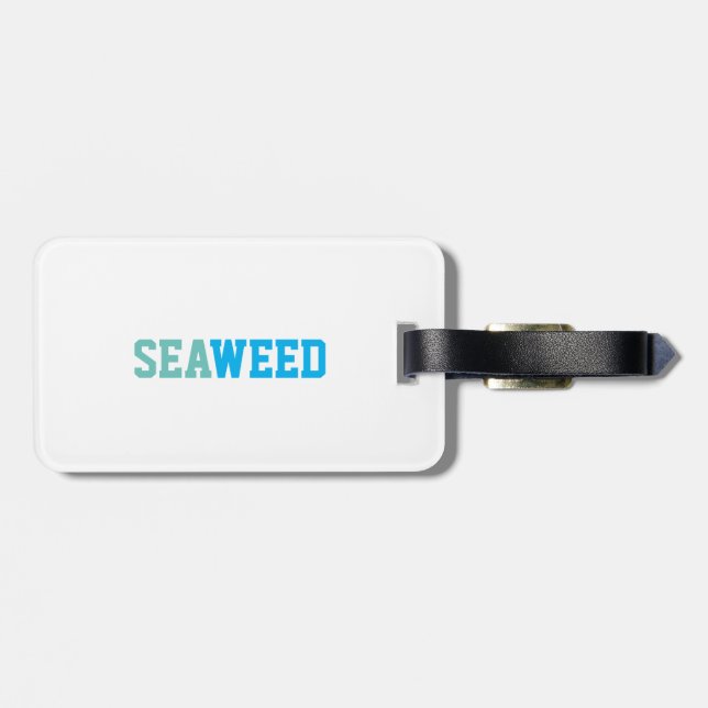 Seaweed Gepäckanhänger mit Lederband (Rückseite horizontal)