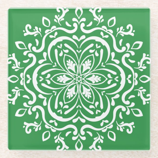 Seaweed Mandala Glasuntersetzer (Vorderseite)