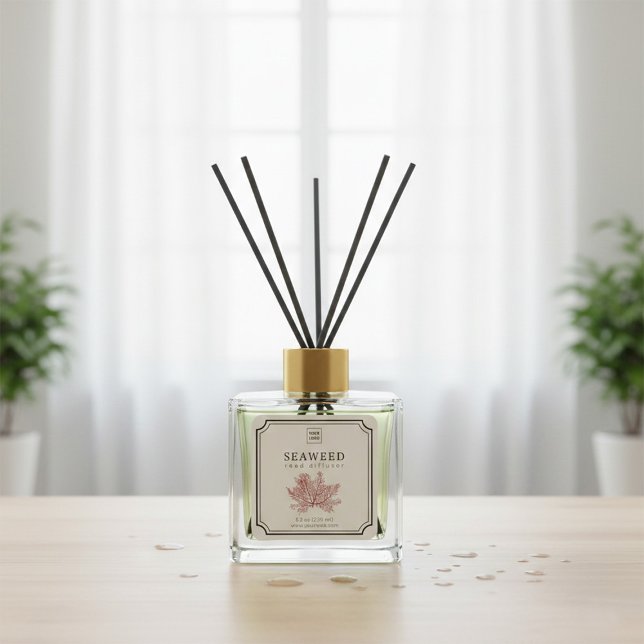 Seaweed Reed Diffuser Label Quadratischer Aufkleber (Von Creator hochgeladen)