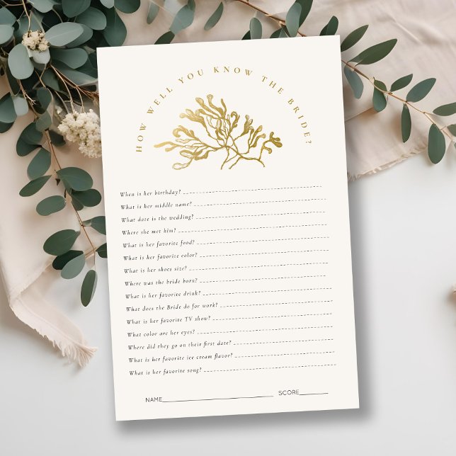 Seaweed wie gut Sie Bridge Brautparty Game kennen (Von Creator hochgeladen)