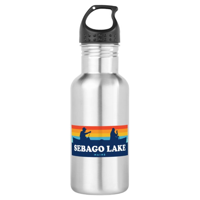 Sebago Lake Maine Canoe Edelstahlflasche (Vorderseite)