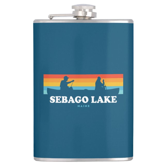 Sebago Lake Maine Canoe Flachmann (Vorderseite)