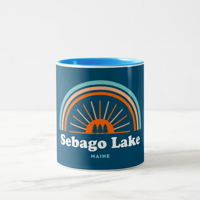 Sebago Lake Maine Rainbow Zweifarbige Tasse (Mittel)