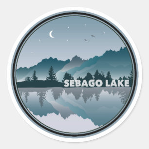 Sebago Lake Maine Reflection Runder Aufkleber