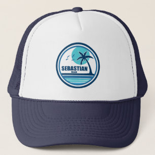 Sebastian Beach Fort Lauderdale Palm Tree Birds Truckerkappe