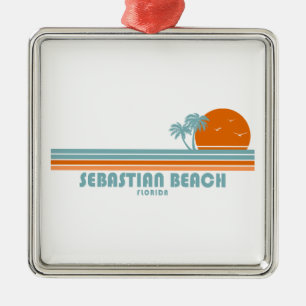 Sebastian Beach Fort Lauderdale Sun Palm Trees Ornament Aus Metall