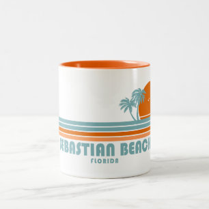 Sebastian Beach Fort Lauderdale Sun Palm Trees Zweifarbige Tasse