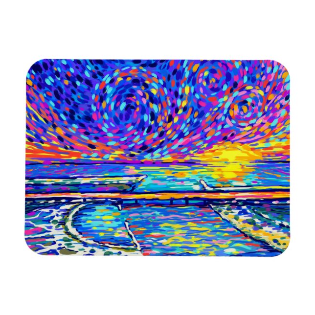Sebastian Inlet Cotton Candy Sky Magnet (Horizontal)