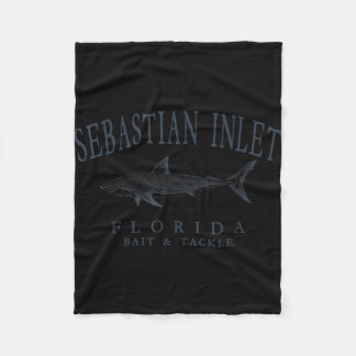 Sebastian inlet florida shark retro slate art fleecedecke