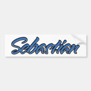 Sebastian Name blue Sticker Autoaufkleber