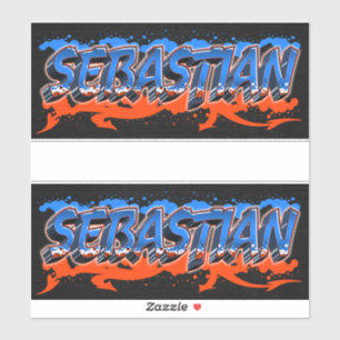 Sebastian Prénom Nom Graffiti Autocollant Autocoll